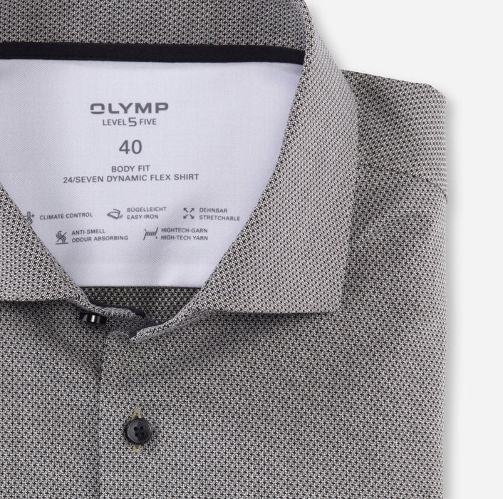 ΓΚΡΙ ΠΟΥΚΑΜΙΣΟ OLYMP LEVEL 5 - BODY FIT (2096/44/47)