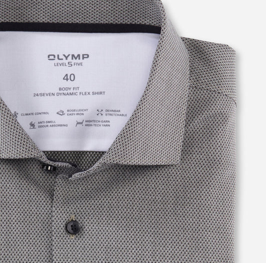 ΓΚΡΙ ΠΟΥΚΑΜΙΣΟ OLYMP LEVEL 5 - BODY FIT (2096/44/47)
