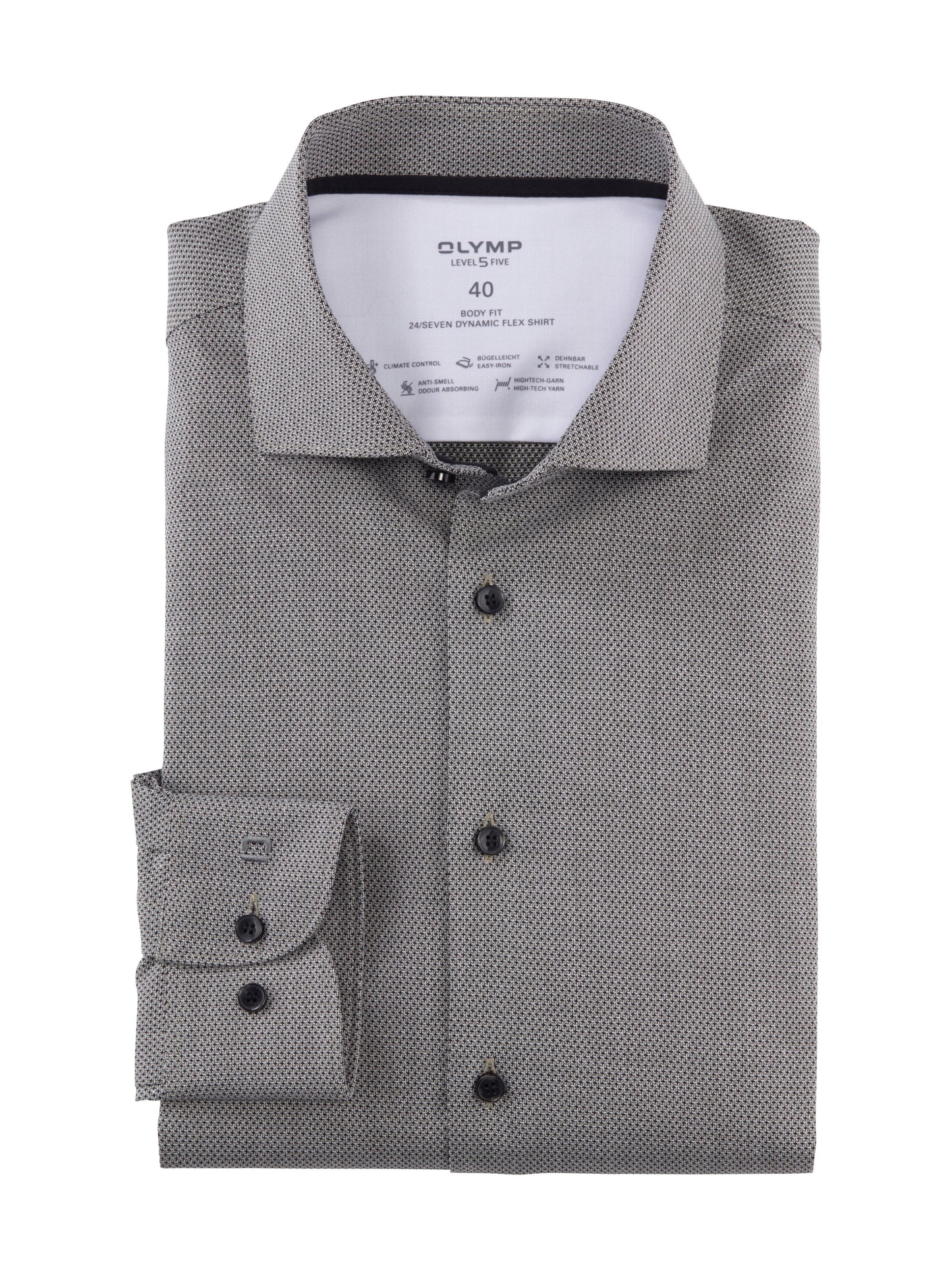 ΓΚΡΙ ΠΟΥΚΑΜΙΣΟ OLYMP LEVEL 5 - BODY FIT (2096/44/47)