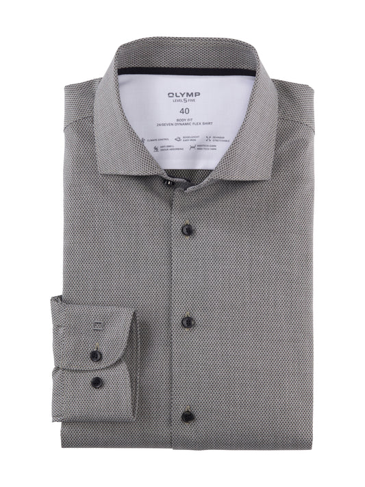 ΓΚΡΙ ΠΟΥΚΑΜΙΣΟ OLYMP LEVEL 5 - BODY FIT (2096/44/47)
