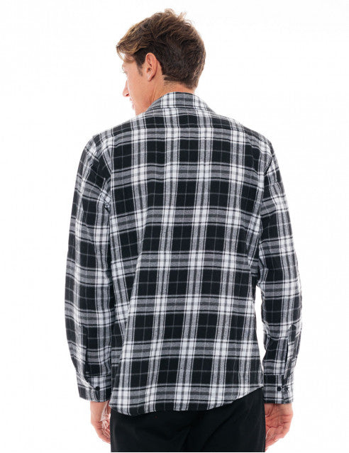 ΜΑΥΡΟ ΚΑΡΟ ΦΑΝΕΛΕΝΙΟ ΠΟΥΚΑΜΙΣΟ BISTON (48-203-006/black check)