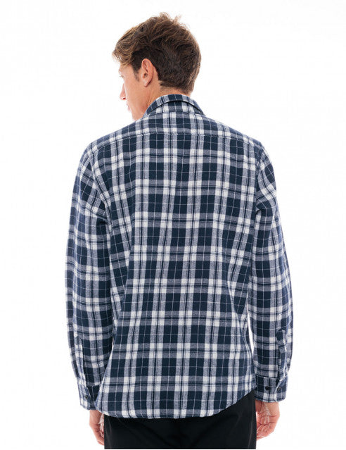 NAVY ΚΑΡΟ ΦΑΝΕΛΕΝΙΟ ΠΟΥΚΑΜΙΣΟ BISTON (48-203-006/navy check)