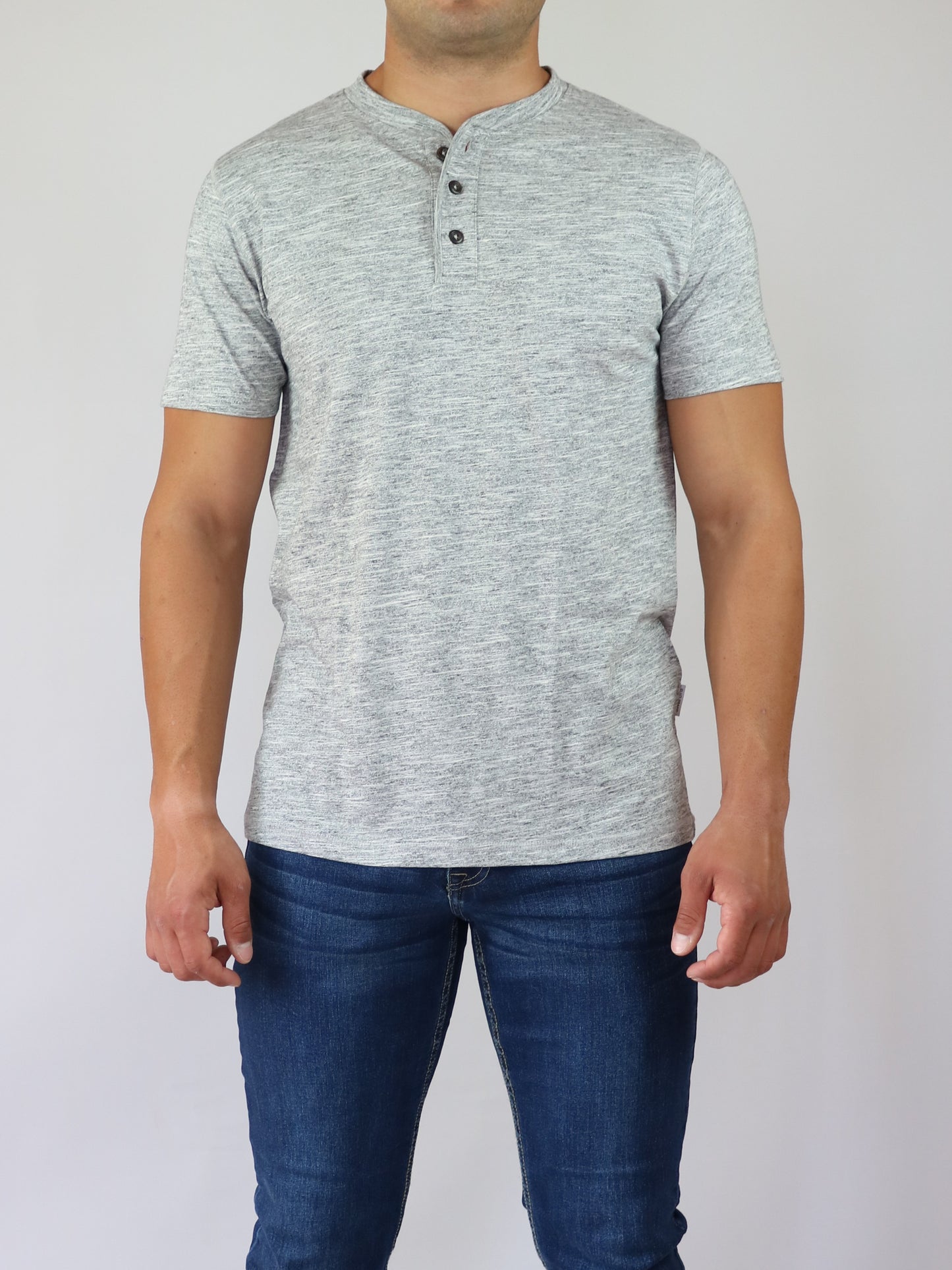 ΓΚΡΙ T-SHIRT ΜΕ ΚΟΥΜΠΙΑ MARCUS (200523/9501 Lt grey mix)