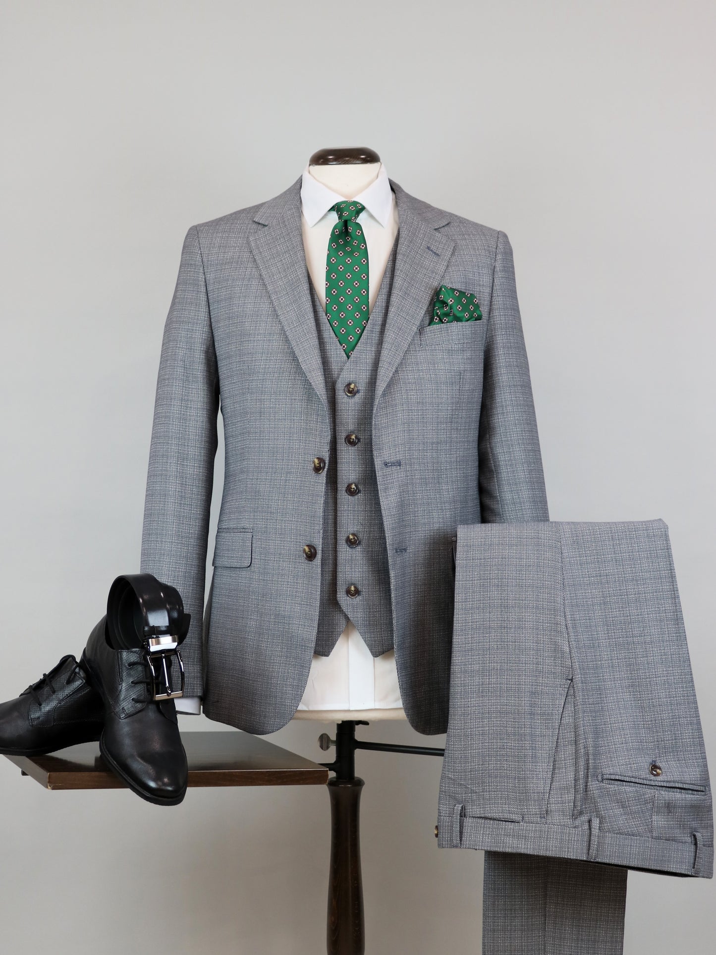 3-PIECE ΓΚΡΙ ΚΟΣΤΟΥΜΙ SLIM FIT (91213/22)