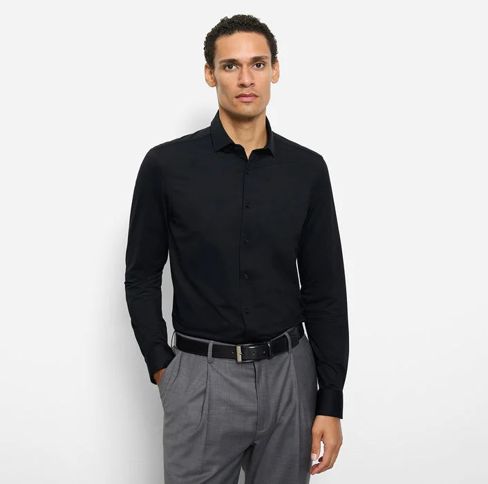 ΜΑΥΡΟ ΕΛΑΣΤΙΚΟ ΠΟΥΚΑΜΙΣΟ OLYMP SLIM FIT (2002/84/68)