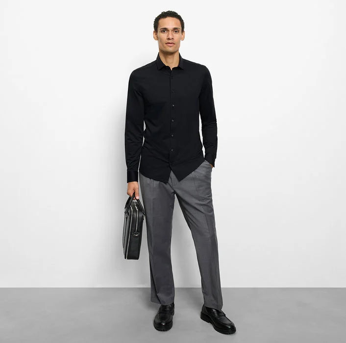 ΜΑΥΡΟ ΕΛΑΣΤΙΚΟ ΠΟΥΚΑΜΙΣΟ OLYMP SLIM FIT (2002/84/68)