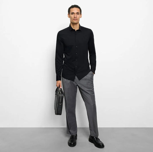 ΜΑΥΡΟ ΕΛΑΣΤΙΚΟ ΠΟΥΚΑΜΙΣΟ OLYMP SLIM FIT (2002/84/68)