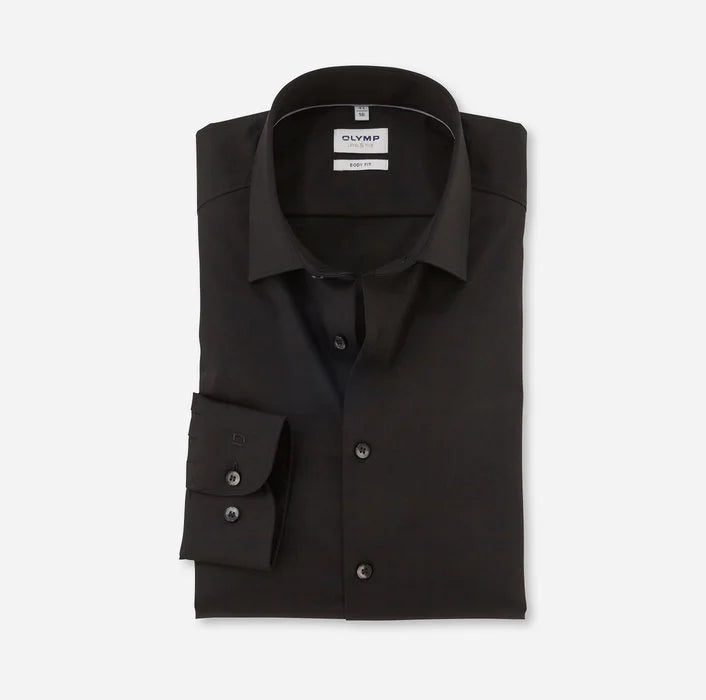ΜΑΥΡΟ ΣΑΤΙΝΕ ΠΟΥΚΑΜΙΣΟ OLYMP SLIM FIT (2093/74/68)
