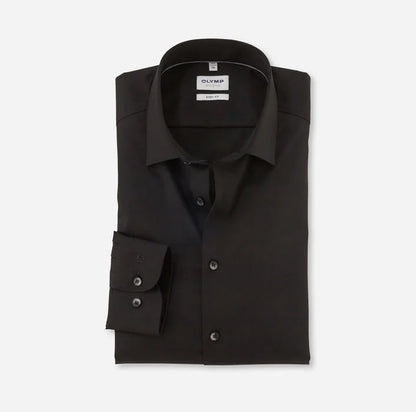 ΜΑΥΡΟ ΣΑΤΙΝΕ ΠΟΥΚΑΜΙΣΟ OLYMP SLIM FIT (2093/74/68)