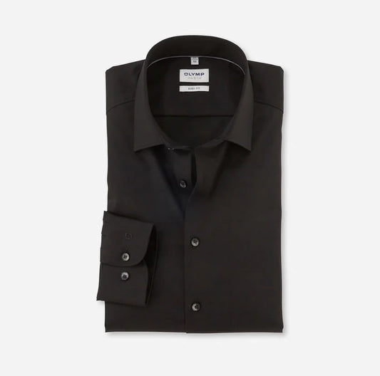 ΜΑΥΡΟ ΣΑΤΙΝΕ ΠΟΥΚΑΜΙΣΟ OLYMP SLIM FIT (2093/74/68)