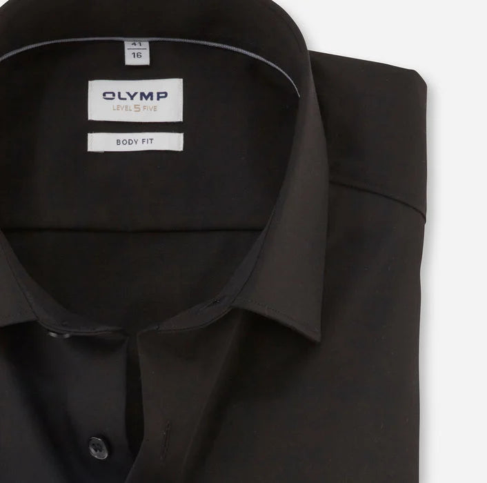 ΜΑΥΡΟ ΣΑΤΙΝΕ ΠΟΥΚΑΜΙΣΟ OLYMP SLIM FIT (2093/74/68)