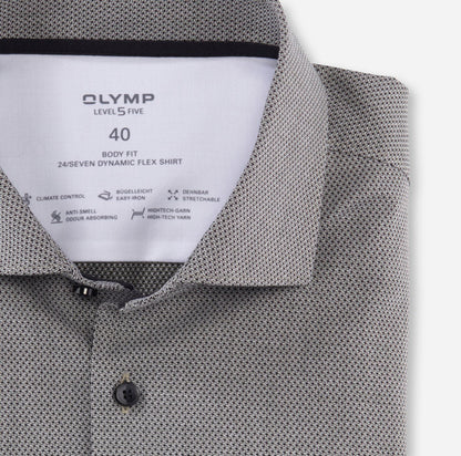 ΓΚΡΙ ΠΟΥΚΑΜΙΣΟ OLYMP LEVEL 5 - BODY FIT (2096/44/47)