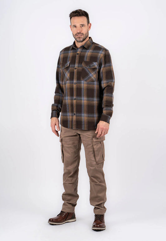 ΚΑΦΕ ΚΑΡΟ OVERSHIRT PRE END ΣΕ ΚΑΝΟΝΙΚΗ ΓΡΑΜΜΗ (dixon check/6031 ultra dark brown)