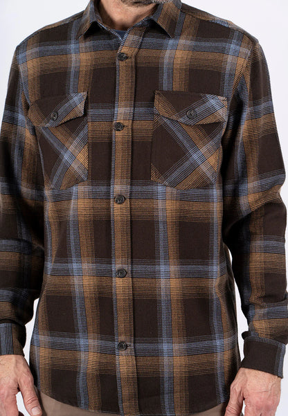 ΚΑΦΕ ΚΑΡΟ OVERSHIRT PRE END ΣΕ ΚΑΝΟΝΙΚΗ ΓΡΑΜΜΗ (dixon check/6031 ultra dark brown)