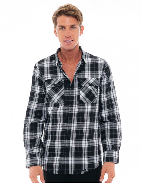 ΜΑΥΡΟ ΚΑΡΟ ΦΑΝΕΛΕΝΙΟ ΠΟΥΚΑΜΙΣΟ BISTON (48-203-006/black check)
