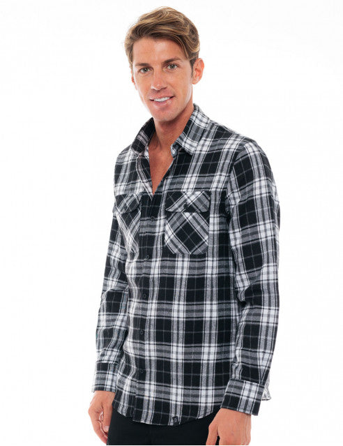 ΜΑΥΡΟ ΚΑΡΟ ΦΑΝΕΛΕΝΙΟ ΠΟΥΚΑΜΙΣΟ BISTON (48-203-006/black check)