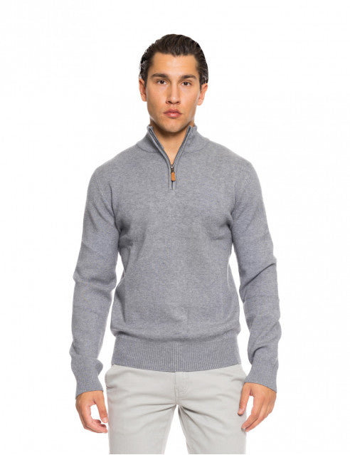 ΓΚΡΙ ΠΛΕΚΤΗ ΜΠΛΟΥΖΑ BISTON ΜΕ ZIP (52-206-004/dk grey)