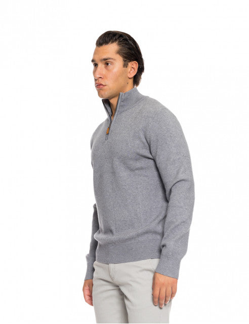 ΓΚΡΙ ΠΛΕΚΤΗ ΜΠΛΟΥΖΑ BISTON ΜΕ ZIP (52-206-004/dk grey)