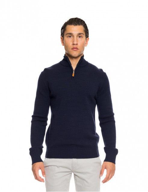 NAVY ΠΛΕΚΤΗ ΜΠΛΟΥΖΑ BISTON ΜΕ ZIP (52-206-004/navy)