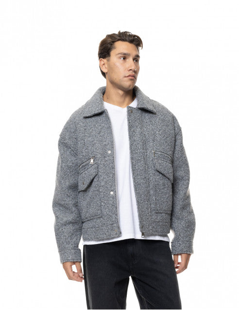 ΓΚΡΙ ΚΟΝΤΟ ΜΠΟΥΚΛΕ JACKET BISTON (56-201-001)