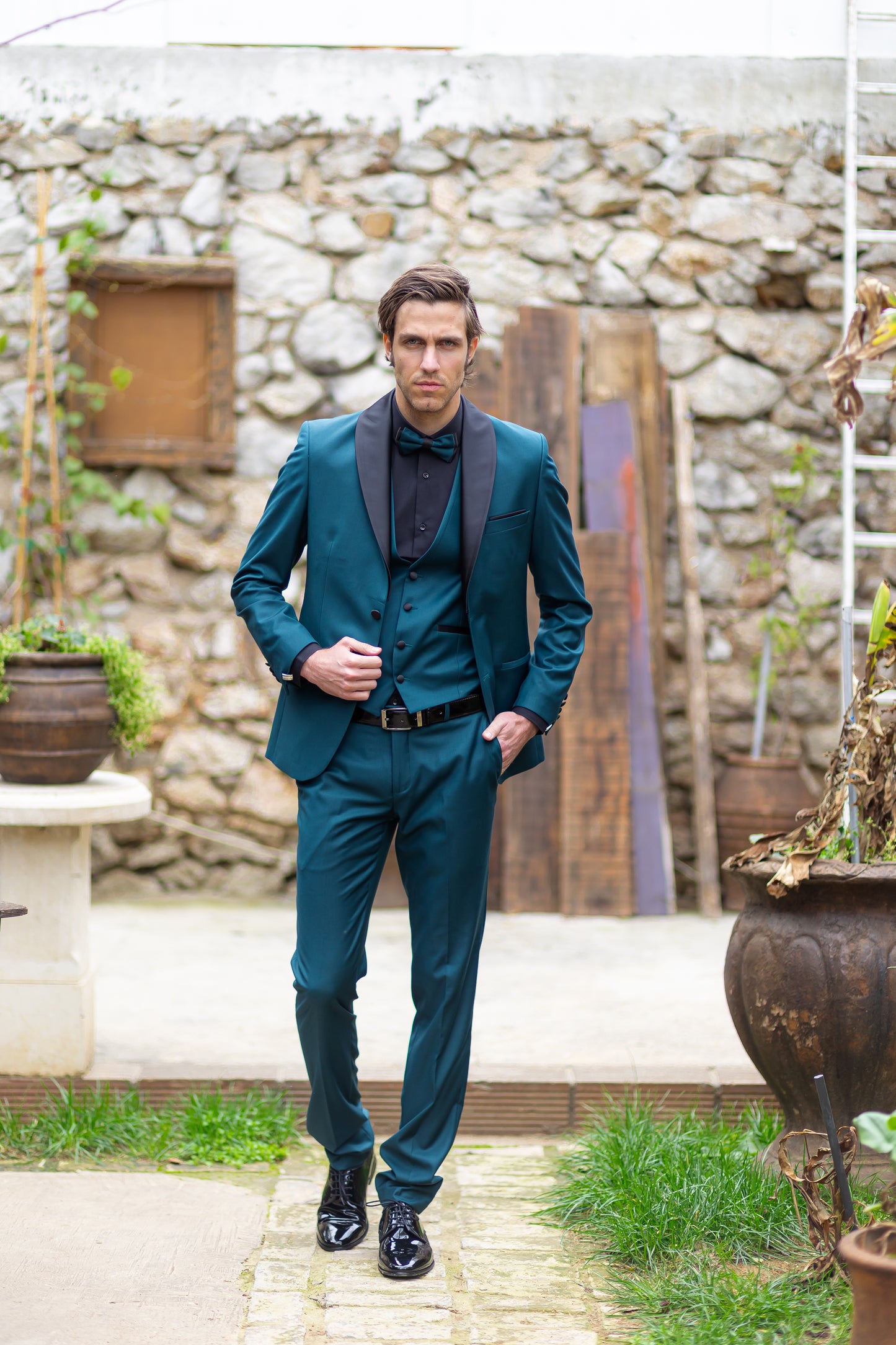 ΓΑΜΠΡΙΑΤΙΚΟ ΚΟΣΤΟΥΜΙ MAKIS TSELIOS ΣΕ ΠΡΑΣΙΝΟ ΧΡΩΜΑ (Β1042.2)