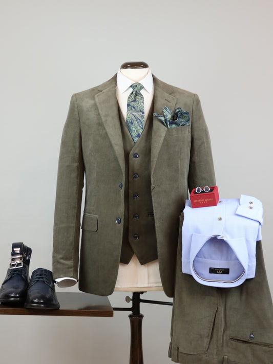ΠΡΟΣΦΟΡΑ 3-PIECE OLIVE ΚΟΤΛΕ ΚΟΣΤΟΥΜΙ (CORD 16W/GREY OLIVE)