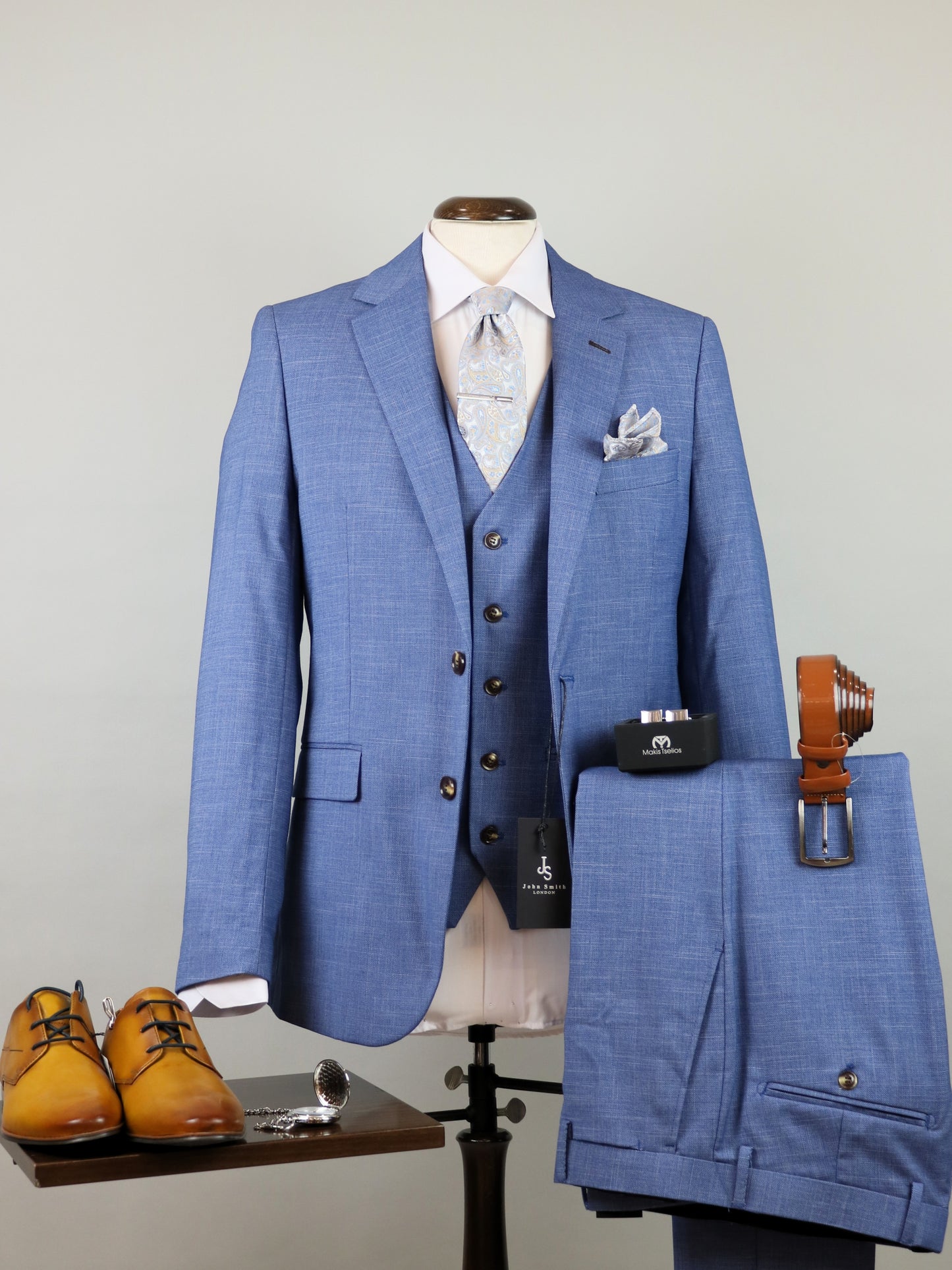 ΠΡΟΣΦΟΡΑ 3-PIECE ΓΑΛΑΖΙΟ ΚΟΣΤΟΥΜΙ JOHN SMITH SLIM FIT (30288/27/sky blue)
