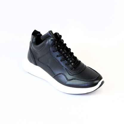 ΜΑΥΡΟ ΔΕΡΜΑΤΙΝΟ SNEAKER GREEN STEP (RS20222-3B)