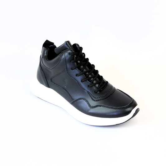 ΜΑΥΡΟ ΔΕΡΜΑΤΙΝΟ SNEAKER GREEN STEP (RS20222-3B)