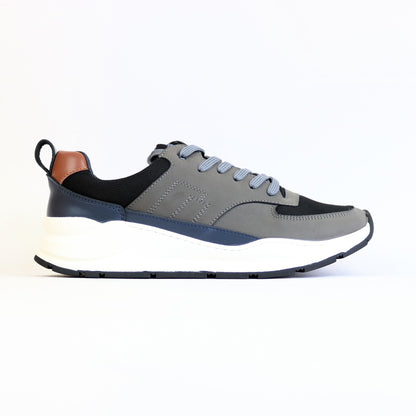 ΠΡΟΣΦΟΡΑ GREY-BLACK ΔΕΡΜΑΤΙΝΟ SNEAKER GREEN STEP (RS20231-1)