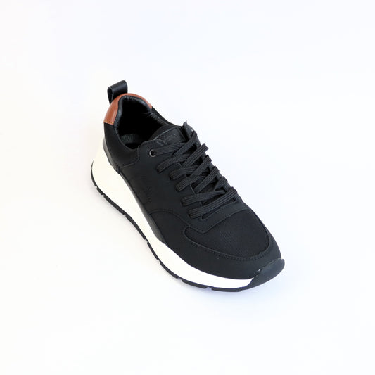 ΠΡΟΣΦΟΡΑ ΜΑΥΡΟ ΔΕΡΜΑΤΙΝΟ SNEAKER GREEN STEP (RS20231-1)