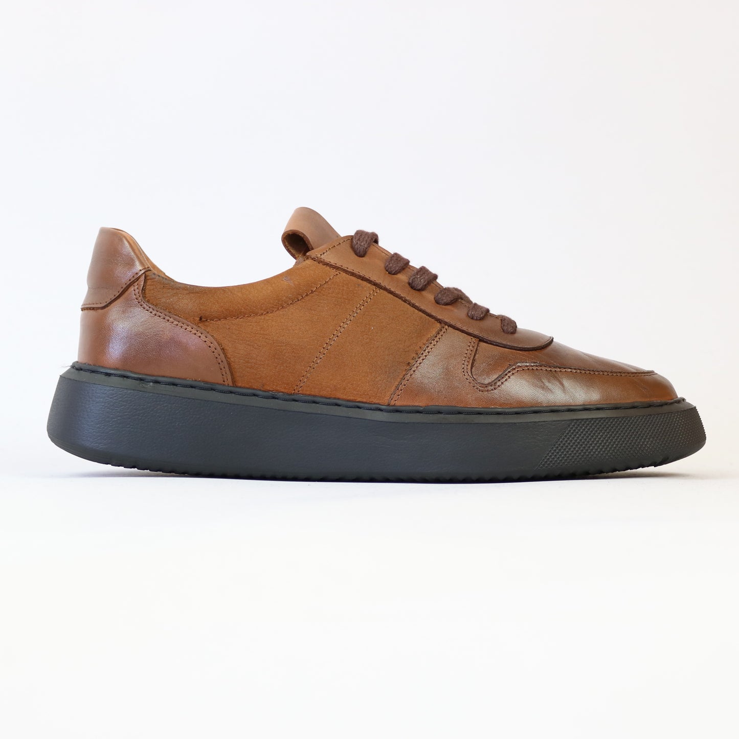ΚΑΦΕ ΔΕΡΜΑΤΙΝΟ SNEAKER GIACOMO CARLO (900-9 TOBACCO)