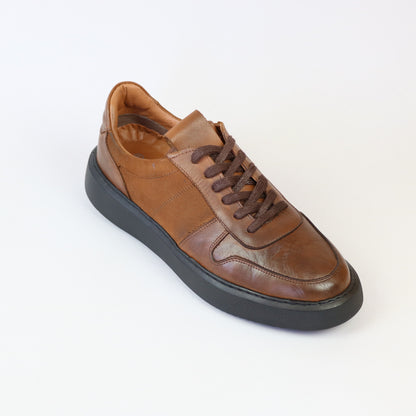 ΚΑΦΕ ΔΕΡΜΑΤΙΝΟ SNEAKER GIACOMO CARLO (900-9 TOBACCO)