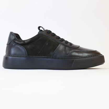 ΜΑΥΡΟ ΔΕΡΜΑΤΙΝΟ SNEAKER GIACOMO CARLO (900-9 BLACK)