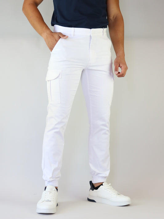 ΛΕΥΚΟ CARGO ΠΑΝΤΕΛΟΝΙ LEONARDO ΜΕ ΛΑΣΤΙΧΟ (0501015/WHITE)