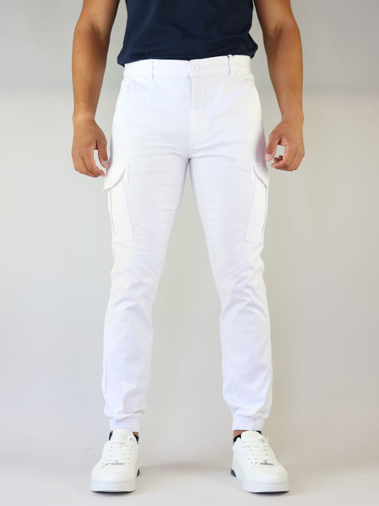 ΛΕΥΚΟ CARGO ΠΑΝΤΕΛΟΝΙ LEONARDO ΜΕ ΛΑΣΤΙΧΟ (0501015/WHITE)