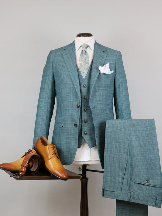 3-PIECE ΣΜΑΡΑΓΔΙ ΚΟΣΤΟΥΜΙ SLIM FIT (91213/31)