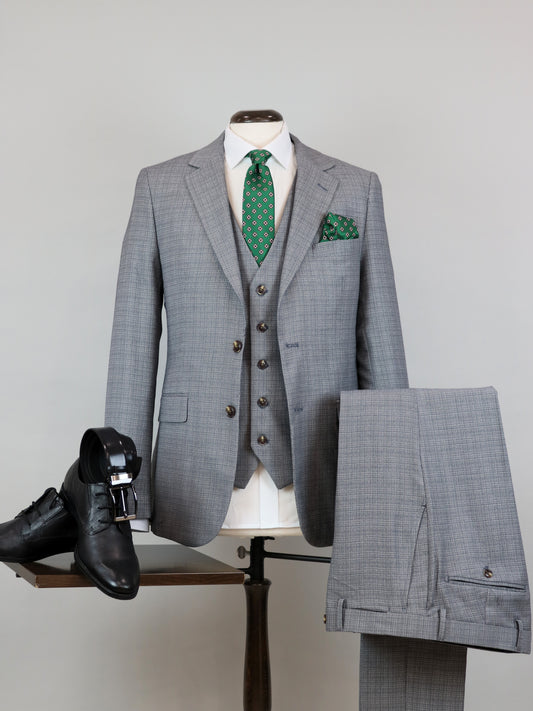 3-PIECE ΓΚΡΙ ΚΟΣΤΟΥΜΙ SLIM FIT (91213/22)