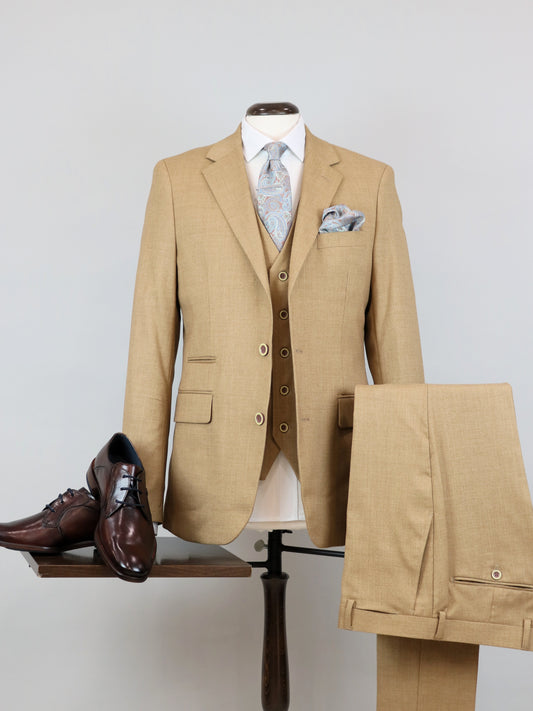 3-PIECE CAMEL ΚΟΣΤΟΥΜΙ SLIM FIT (91124/37)
