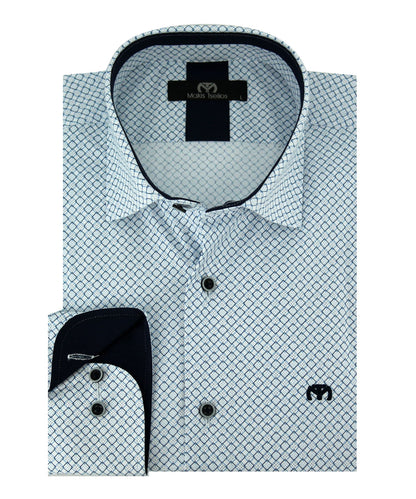 ΕΜΠΡΙΜΕ ΛΕΥΚΟ ΠΟΥΚΑΜΙΣΟ MAKIS TSELIOS REGULAR FIT (M1384.1)